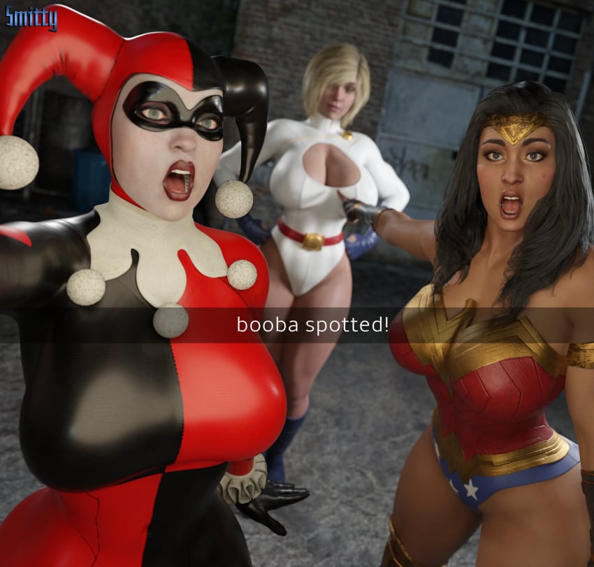 3d 3d_(artwork) 3girls antiheroine batman:_arkham_knight batman_(series) big_ass big_breasts black_hair blender_(software) blonde_hair blue_eyes boob_window busty cleavage cleavage_cutout comedy curvaceous curvy curvy_figure dc dc_comics diana_prince digital_media_(artwork) eyebrows eyelashes eyes female female_only fully_clothed funny harley_quinn harley_quinn_(classic) harley_quinn_(injustice) hourglass_figure huge_boobs huge_breasts humor injustice_2 kara_zor-l karen_starr large_breasts legs light-skinned_female light_skin lips meme multiple_girls netherrealm_studios pointing pointing_soyjak power_girl power_girl_(injustice) selfie slim slim_waist smitty34 snapchat staring superheroine superman_(series) supervillainess thighs villain villainess voluptuous voluptuous_female wonder_woman wonder_woman_(injustice) wonder_woman_(series)