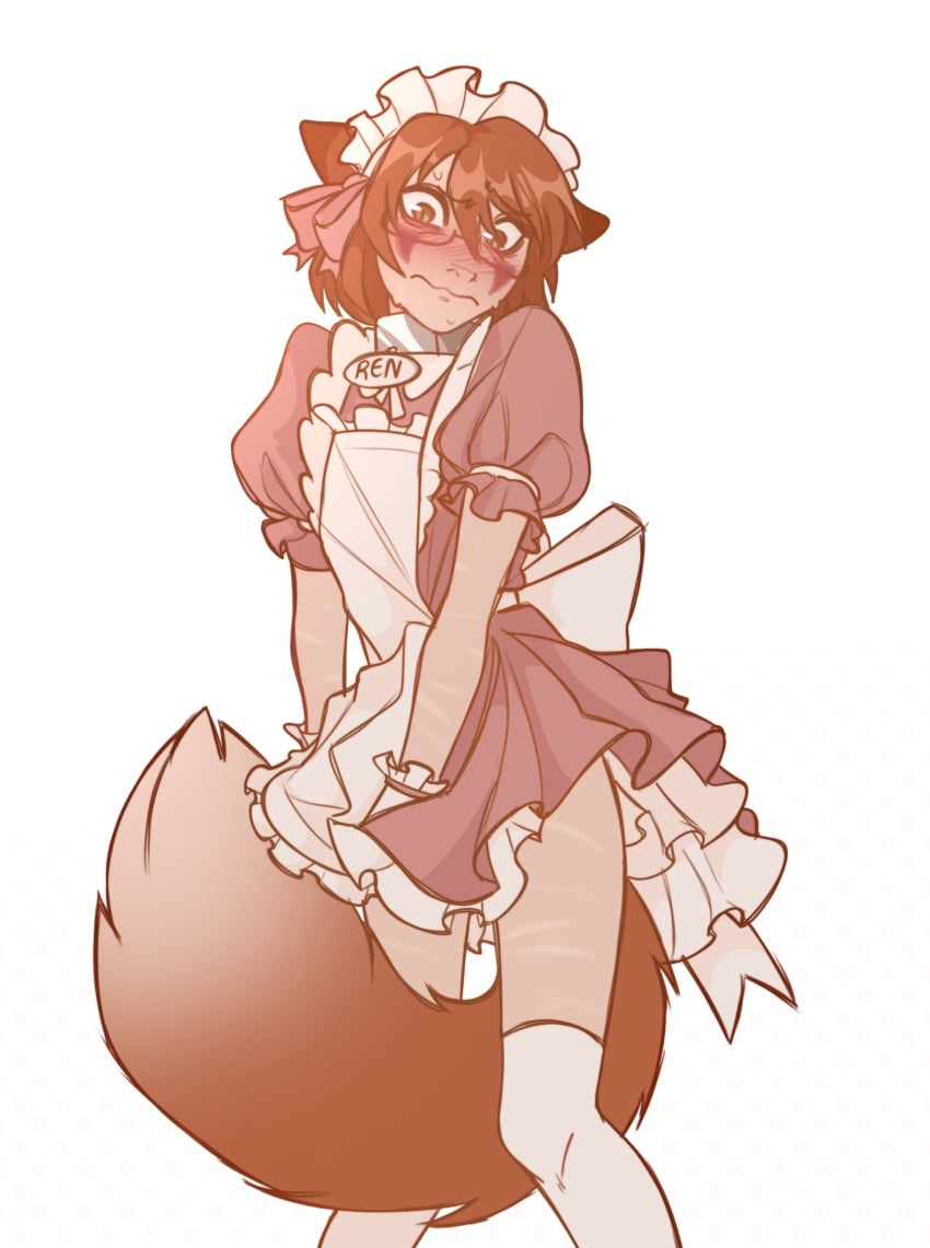 1boy biscitty blush blush_lines blushing bow boyfriend_to_death collar collar_tag crossdressing cute_face cute_male femboy femboy_only femboysub feminine_male feminization fluffy_tail fox fox_boy fox_ears fox_humanoid fox_tail furry_ears furry_tail ginger ginger_fur ginger_hair glasses green_eyes kemono kemonomimi maid maid_uniform male male_only name_tag orange_fur orange_hair orange_tail pale-skinned_femboy pale-skinned_male pale_skin red_hair ren_hana scar scar_on_face scars scars_all_over scars_on_arm scars_on_legs scars_on_thighs scars_on_wrist semi-anthro shy shy_male simple_background solo solo_femboy solo_focus solo_male submissive_male sweat sweatdrop sweating tail twink white_background