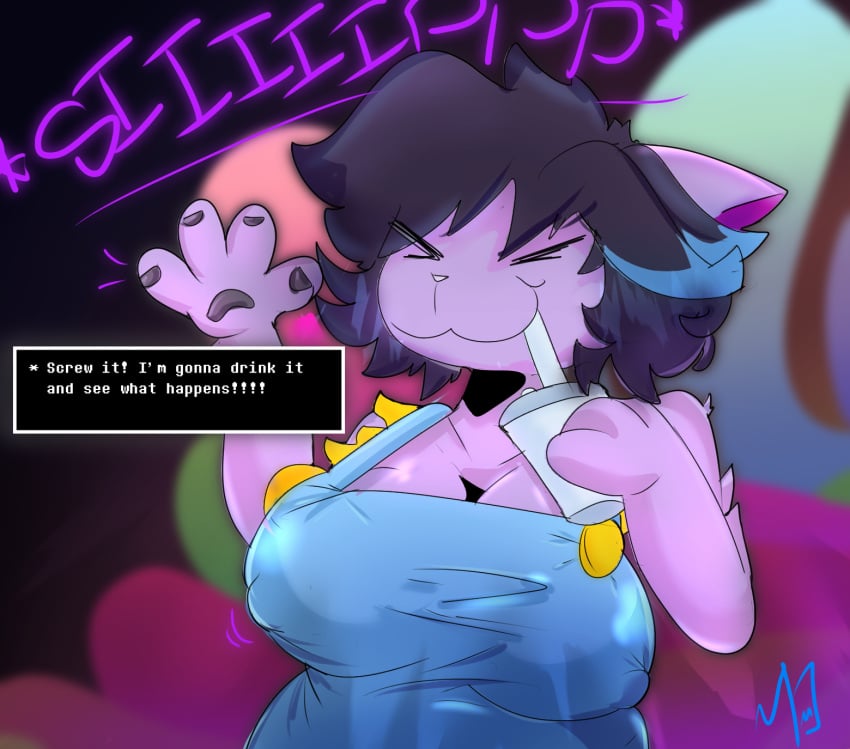 anthro big_ass big_breasts big_butt big_nipples breast_expansion breasts breasts_bigger_than_head catty catty_(undertale) chubby chubby_anthro chubby_female deltarune dialogue dialogue_box expansion expansion_sequence fat feline female female_focus female_only furry hips huge_breasts huge_cock hyper hyper_breasts large_areolae mirukiblue nipples overalls thick thick_ass thick_thighs thighs tummy tummy_bulge undertale undertale_(series) wide_hips