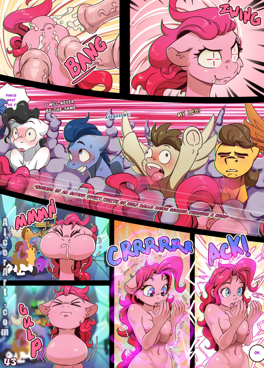 ahe_gao alcor alcor90 anthro anthro_to_human belly_button big_breasts blowjob blush breasts busty_pinkie_pie caramel colored comic comic:double_trouble_(alcor) cum cum_drinking cum_out_nose dialogue earth_pony equestria_girls explicit female frog_(hoof) funny_porn horsecock human lightspeed_blowjob male mare meme my_leg my_little_pony nipples nudity one_after_another open_mouth oral page_42 pegasus penis pinkamel pinkie_pie_(mlp) pony pony_to_human puffy_cheeks sex shipping stallion straight straight_hair swallowing swallowing_cum sweat tongue_out transformation underhoof yaranaika