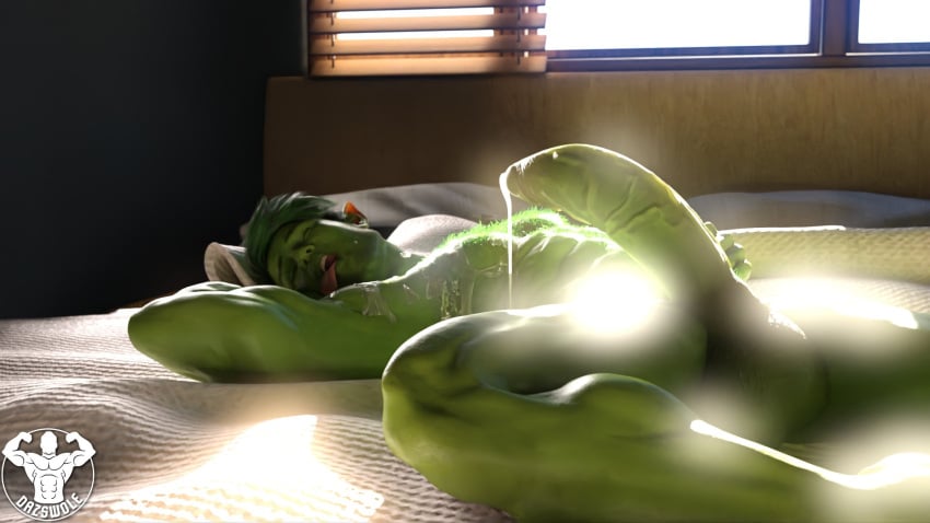 3d after_orgasm asleep balls beast_boy big_penis boner chest_hair cum cum_drip cum_dripping_from_penis cum_on_pecs dazswole dc dc_comics erection gay gay_male green_hair green_skin lying_on_back lying_on_bed male male_only nude realistic sleeping solo teen_titans testicles tongue_out uncensored veins veiny_penis wet_dream yaoi