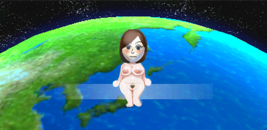 chubby_female completely_nude_female guest_f mario_(series) mario_kart mario_kart_7 mii third-party_edit