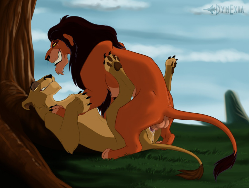 balls closed_eyes cum disney duo dynexia female feral feral_on_feral male missionary missionary_position orgasm penetration penis scar scar_(the_lion_king) sex straight the_lion_king vaginal_penetration zira