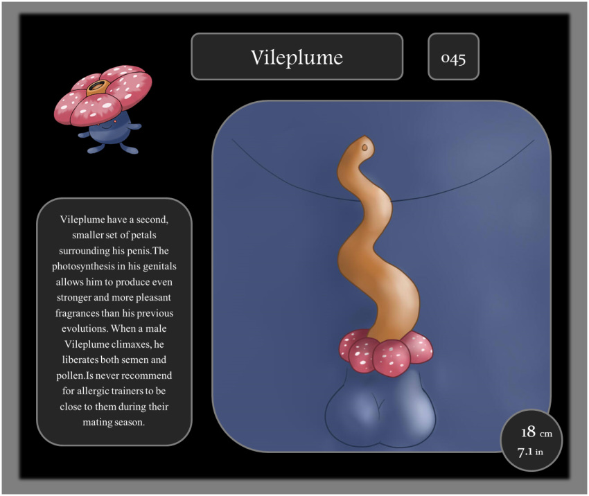 2014 balls feral looking_at_viewer male male_only nintendo penis pokemon video_games vileplume zekromlover