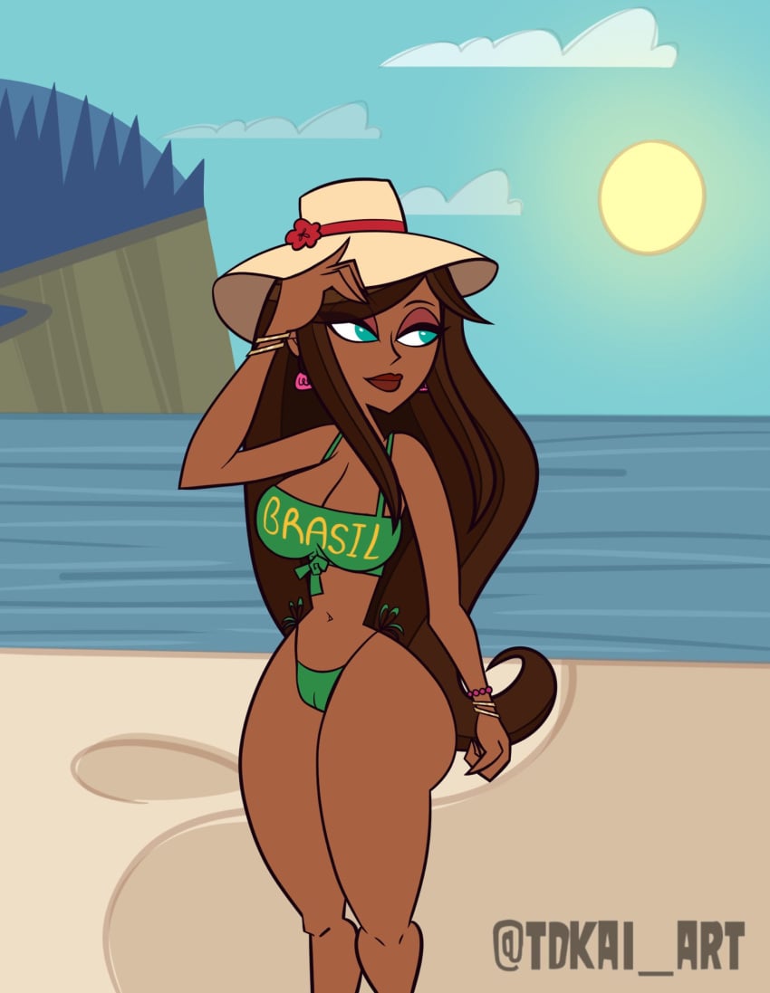 bikini clothing dark_skin female headwear human milla_vodello psychonauts swimwear tagme tdkai_art total_drama_island