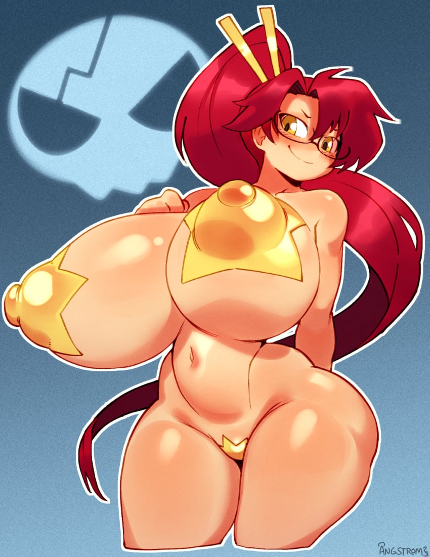 1girls 2023 2d angstrom ass big_ass big_breasts breasts color female female_only glasses hi_res huge_breasts hyper hyper_breasts large_ass large_breasts light-skinned_female light_skin long_hair looking_at_viewer maebari navel nipple_bulge nipples nipples_visible_through_clothing nude nude_female pasties pussy_pasty red_hair shaded smile smiling smiling_at_viewer solo solo_female space_yoko tengen_toppa_gurren_lagann thick_thighs thighs top_heavy yellow_eyes yoko_littner yomako