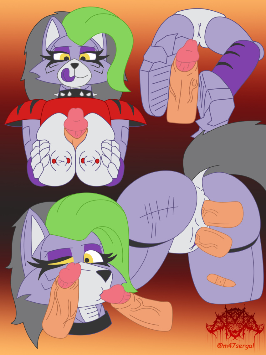 anal anthro breast_play breasts female five_nights_at_freddy's five_nights_at_freddy's:_security_breach foot_fetish genitals hi_res m-47 paizuri penis roxanne_wolf_(fnaf) scottgames sex solo steel_wool_studios tagme titjob vaginal_penetration