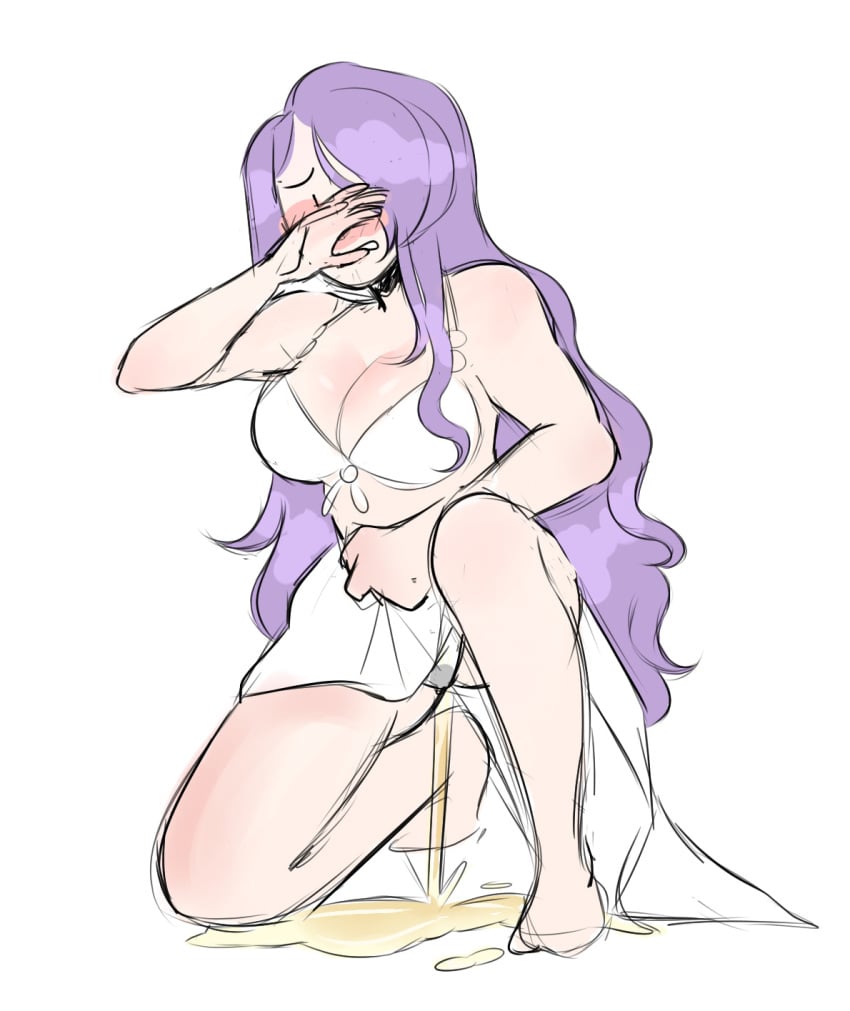 1girls alternate_costume bikini blush camilla_(fire_emblem) crying embarrassed female female_only fire_emblem fire_emblem_fates flowers-omo moonaurelia nintendo omorashi peeing peeing_self purple_hair solo source_request swimsuit urine urine_pool urine_stream wetting wetting_self white_background white_bikini white_swimsuit