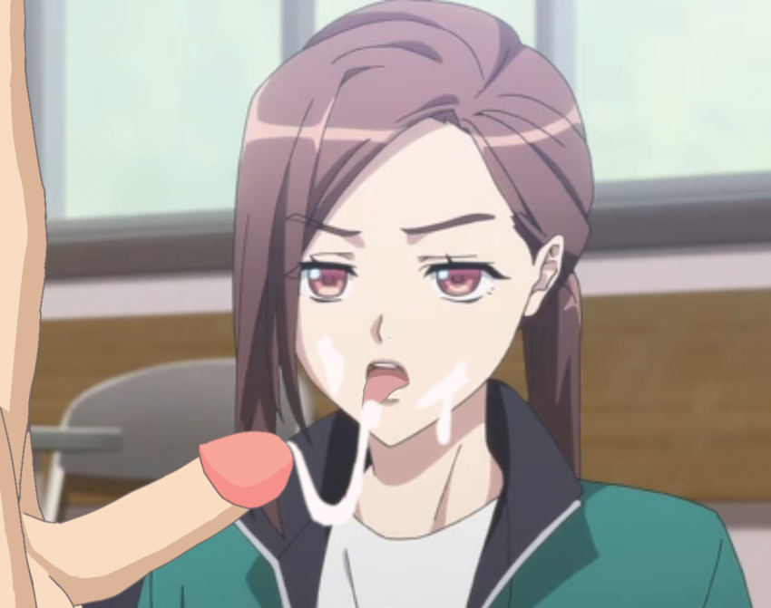 a3! accurate_art_style after_oral blowjob blowjob_edit cum cum_on_face cum_on_tongue dick edit izumi_tachibana oral penis screencap screenshot_edit tongue_out