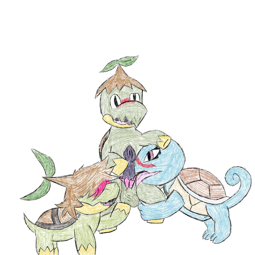 1:1 female feral generation_1_pokemon generation_4_pokemon group hi_res male male/female nintendo pokemon pokemon_(species) renthekatoran squirtle trio turtwig