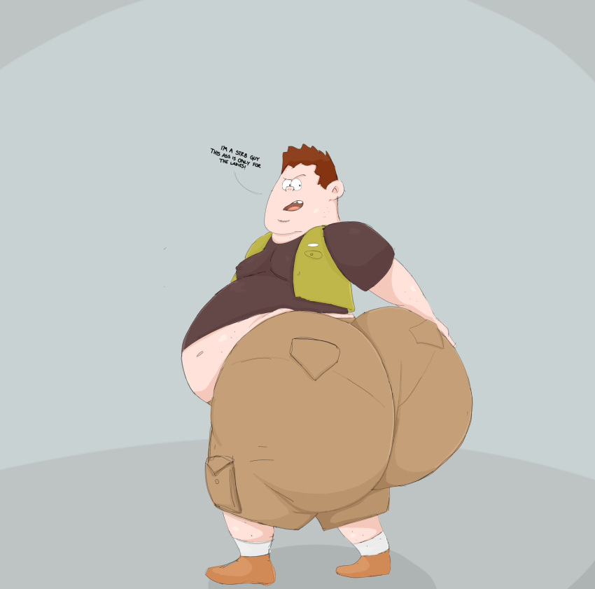 animehikaridesu fat gigantic_ass gigantic_butt huge_ass huge_butt male male_only obese obese_male overweight overweight_male pawb regular_show solo solo_male trail_mix_guy