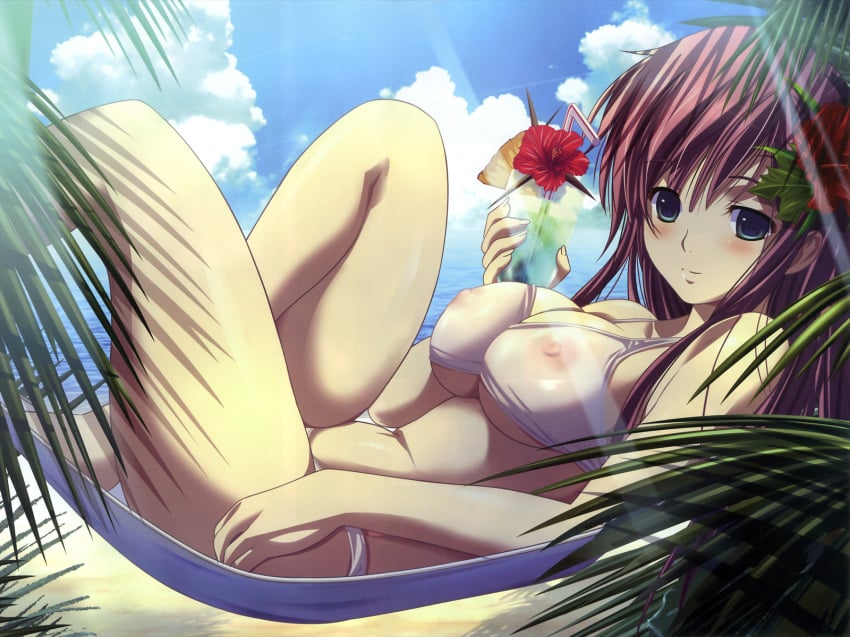 bikini breasts color erect_nipples female hammock high_res highres large_breasts m&m_(mickey_and_mackey) mizugi natsukami oppai solo swimsuit takasato_nanase