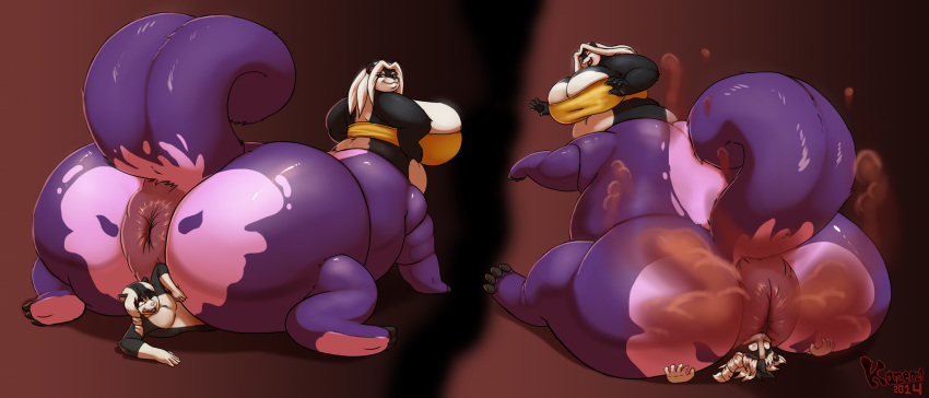 1boy 1girls anthro anus ass big_breasts breasts facesitting fart female furry furry_only gas gassy huge_ass huge_breasts hyper_anus kazecat male no_humans pastilla puffy_anus raised_tail sitting size_difference skull_(marking) skunk squashing squishing taur