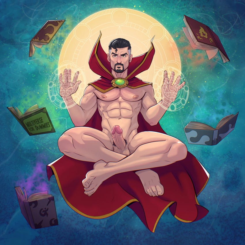 1boy 2022 abs balls bara barazoku beard biceps big_balls big_penis cape completely_nude daddy doctor_strange doctor_strange_(series) doctor_strange_in_the_multiverse_of_madness erection facial_hair gay hairy hairy_chest hi_res highres male male_focus male_nipples male_only male_pubic_hair manly marvel marvel_cinematic_universe muscles muscular muscular_arms muscular_legs muscular_male muscular_thighs nipples nude pecs penis solo solo_male stephen_strange testicles vein veiny_penis