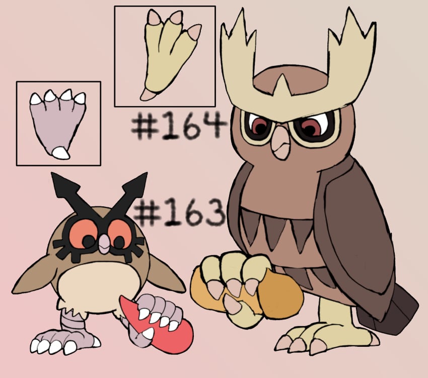 ambiguous_gender avian beak bird digital_media_(artwork) erection feathers feet feral foot_fetish foot_play footjob generation_2_pokemon genitals group hashtag hi_res hoothoot id_number male nintendo noctowl number penis pokemon pokemon_(species) red_eyes secretsableye sex simple_background talonjob text toes wings