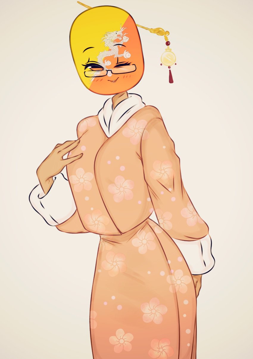 1girls bhutan_(countryhumans) clothing countryhumans countryhumans_girl flawsy hand_on_breast no_sex safe sfw