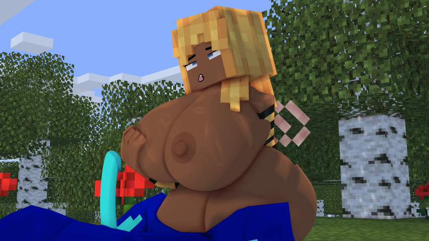 1boy 1girls 2022 3d ahe_gao bee_humanoid big_ass big_breasts big_penis blonde_hair blue_body blue_eyes blue_skin erect_nipples erect_penis extrafruitygirl female horny_female humanoid male martha_(extrafruitygirl) mine-imator minecraft nude_female nude_male open_mouth orgasm_face outside public_nudity pussy_licking random_guy tagme wings