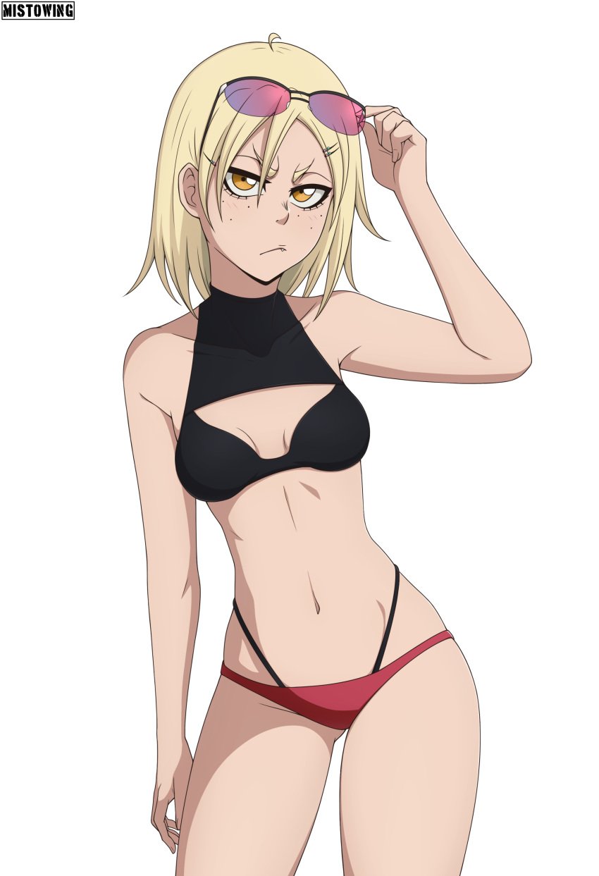 1girls bleach bleach:_the_thousand-year_blood_war blonde_hair female female_only fit_female hiyori_sarugaki mistowing sarugaki_hiyori small_breasts solo swimwear