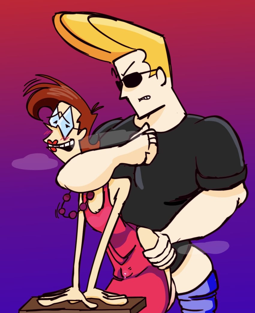 2boys bulge carl_chryniszzswics crossdressing gay glasses johnny_bravo johnny_bravo_(series) male male_only precum twink yaoi