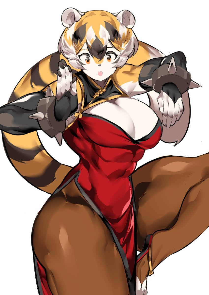 1girls 2023 absurd_res alternate_version_available amber_eyes anthro arknights big_breasts bracelet breasts cleavage cleavage_cutout female furry hips muscular muscular_female mx99926 solo solo_female solo_focus spiked_bracelet thick_thighs thighs tiger tiger_girl tiger_humanoid waai_fu_(arknights) wide_hips