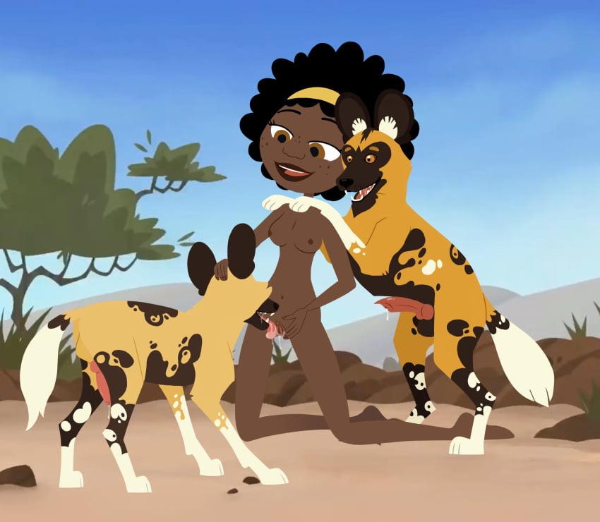 1female 1girls 2boys 2boys1girl african african_female african_wild_dog animal animal_genitalia animal_penis belly_button bestiality breasts canid canid_on_humanoid canine canine_genitalia canine_genitals canine_on_human canine_penis clitoris cunnilingus curly_hair dark-skinned_female dark_skin ejaculation female female_human female_humanoid feral feral_on_female genitals group group_sex koki_(wild_kratts) licking male male/female male/female/male male_genitalia medium_breasts mfm mmf_threesome nipples oral oral_sex outdoors outside outside_sex penis penis_out pussy saliva saliva_trail straight straight_sex threesome uncensored uncensored_breasts uncensored_penis uncensored_vagina urethra vagina wild_kratts zethatoxis zoophilia