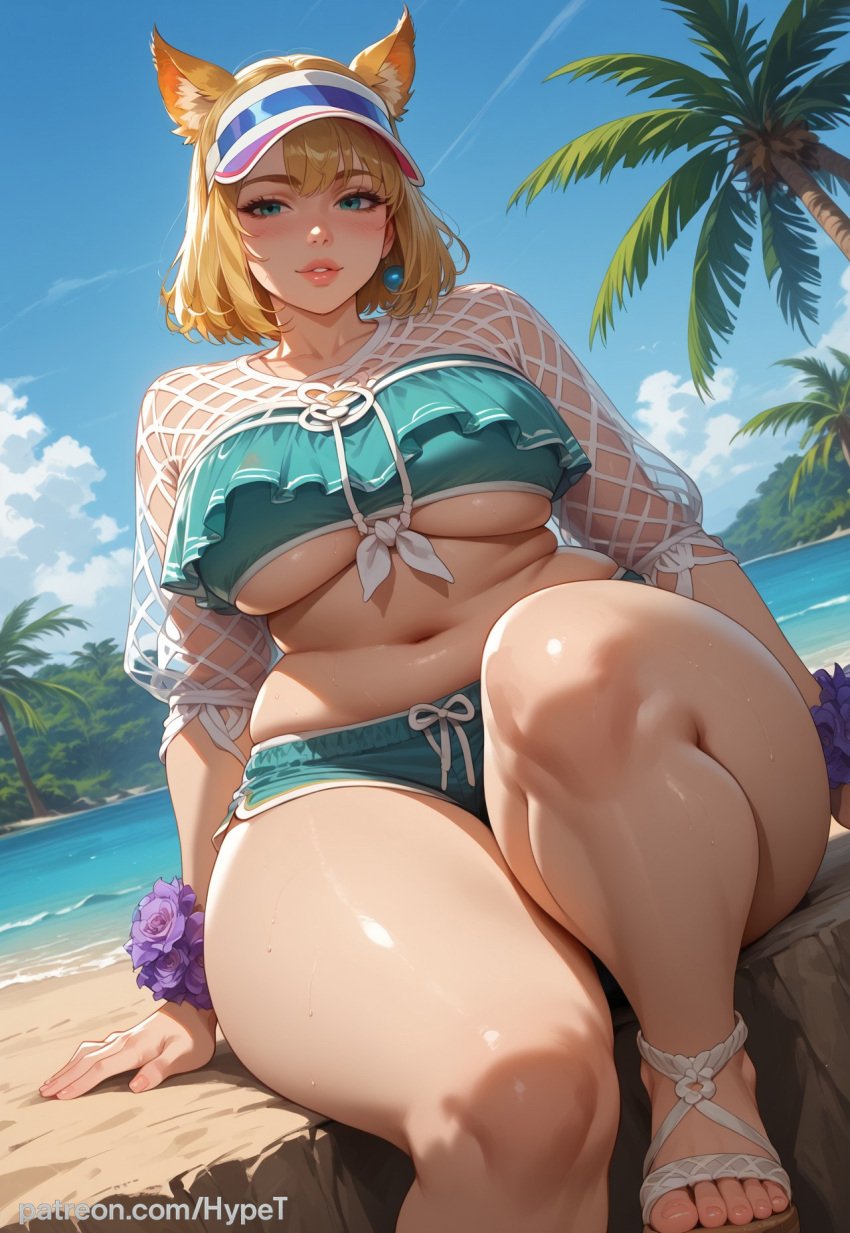 1girls ai_generated beach big_breasts bikini breasts curvy doreen_green feet female female_only high_resolution highres hypet light-skinned_female looking_at_viewer marvel marvel_rivals sitting solo solo_focus squirrel_girl_(marvel) squirrel_girl_(marvel_rivals) summer sweat sweating sweaty sweaty_body sweaty_breasts thick_thighs