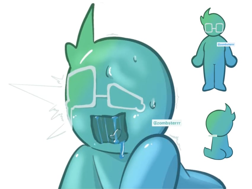 1nonbinary 1woman ahe_gao aheagao ahegao_face ass ass_expansion ass_focus ass_up blue_body blue_skin butt_focus crying crying_while_penetrated crying_with_eyes_open frutiger_aero full_body glasses green_body green_skin half-closed_eyes instagram_username movement_lines multicolored_body multicolored_skin oc orgasm original_character saliva saliva_drip saliva_on_tongue saliva_string saliva_trail salivating shaking sitting submissive submissive_male sweat sweatdrop sweating tongue woman zombsterrr
