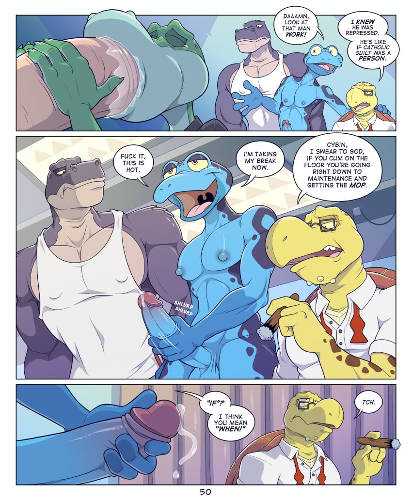 2025 4_fingers abs amphibian anole anthro anti_dev being_watched big_bulge big_nipples big_penis biped black_clothing black_outline black_shirt black_topwear bodily_fluids bulge chair claws clothed clothed_anthro clothed_male clothing comic crown cybin_(anti_dev) detailed_bulge dialogue digital_drawing_(artwork) digital_media_(artwork) dripping english_text erection fellatio fingernails fingers frog fur furniture genital_fluids genital_outline genitals glans green_body green_scales grey_body grey_fur grin group half-closed_eyes hand_behind_head headgear hi_res huge_bulge huge_cock humanoid_genitalia humanoid_hands humanoid_penis hyper hyper_bulge hyper_genitalia hyper_penis inside jim_rat jockstrap kneeling komodo_dragon leaking_precum licking lizard looking_at_another looking_at_another's_penis looking_at_partner's_penis male male/male mammal masturbation monitor_lizard mr._swift_(anti_dev) murid murine muscular muscular_anthro muscular_male nails name_drop name_in_dialogue narrowed_eyes necktie nervous_sweat nipple_piercing nipple_ring nipples on_chair onomatopoeia open_mouth oral outline pecs penile penile_masturbation penis penis_grab penis_outline penis_worship piercing pink_glans pink_tongue poison_dart_frog precum precum_drip purple_clothing purple_jockstrap purple_underwear rat removing_underwear reptile ring_piercing rodent scales scalie sea_turtle sex shirt shocked sitting sitting_on_chair slim slim_anthro slim_male smile sound_effects speech_bubble sweat tan_body tan_penis text thinking tongue tongue_around_penis topwear tripp_(anti_dev) turtle underwear vein veiny_penis vox_(anti_dev) wearing_crown white_clothing white_necktie white_neckwear yellow_sclera