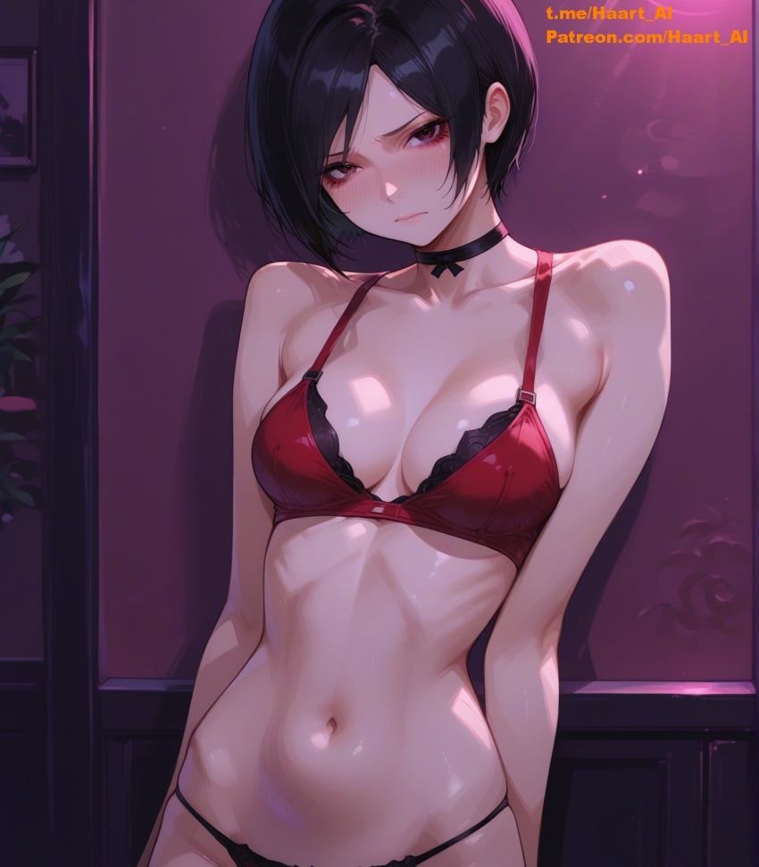 1girls ada_wong ai_generated black_hair club female haart_ai red_eyes resident_evil