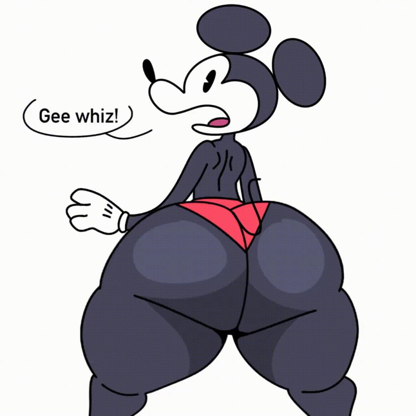 1boy animated ass ass_focus black_ass black_body breathotter dat_ass disney fat_ass gay male male_only mickey_mouse mouse mouse_boy mouse_ears mouse_tail red_bottomwear red_panties red_pants solo solo_male tagme tail thiccey_mouse