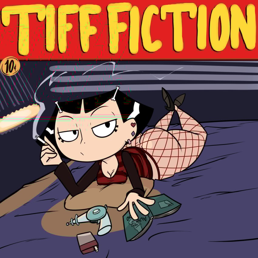bottomless fat_ass goth goth_girl leggings my_life_as_a_teenage_robot pulp_fiction smoking terrible_the_drawfag tiff_crust tights