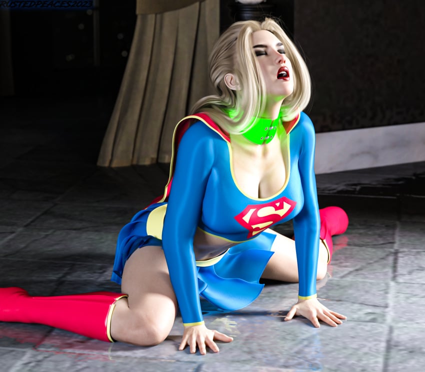 alternate_breast_size bare_midriff collar dc dc_comics female female_only femsub fully_clothed kryptonite large_breasts low_cut_top midriff midriff_baring_shirt rustedpeaces supergirl