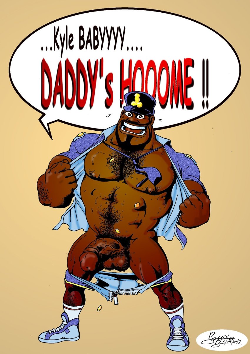 bear big_dick black_male bruno_b cloudy_with_a_chance_of_meatballs cop dark-skinned_male earl_devereaux gay hairy hairy_chest hairy_male male_only masculine muscles muscular muscular_male police police_hat police_officer police_uniform ripped_clothing ripping_clothing ripping_shirt solo_male