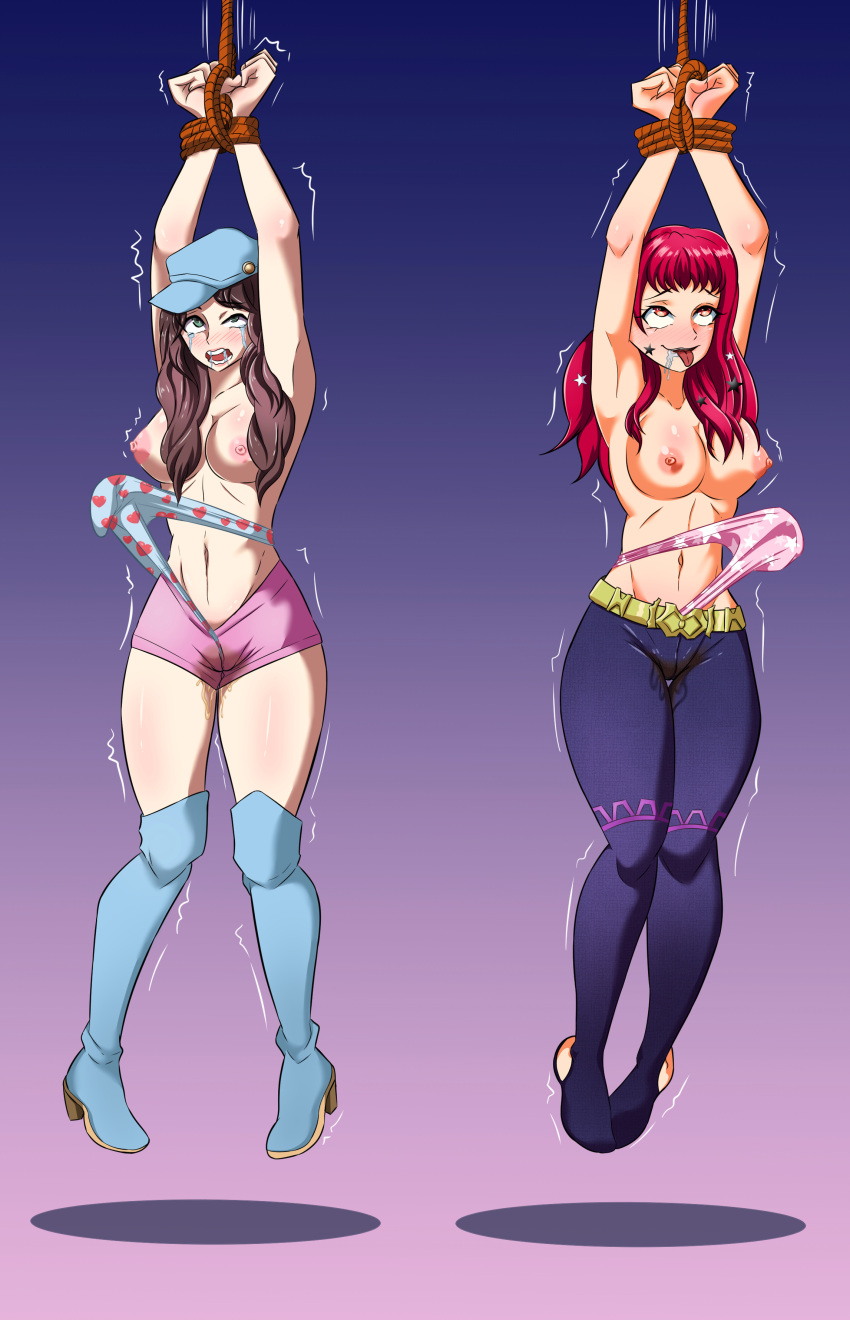 2girls ahe_gao armpits arms_up aroused bangs bare_thighs blue_panties bondage boots bound bound_wrists breasts brown_hair captured ceased_resistance crying crying_with_eyes_open defeated dorothea_arnault drooling eyes_rolling_back facial_tattoo female female_only femsub fire_emblem fire_emblem:_three_houses fire_emblem_engage flowingfist green_eyes helpless high_heels horny_female incontinence large_breasts long_hair looking_pleasured multiple_girls multiple_subs nintendo nipples open_mouth orange_eyes panties pantyhose peeing peeing_self pink_panties punishment red_eyes red_hair restrained rubbing_pussy saliva saliva_trail shorts star star_(symbol) suspension tattoo thigh_boots thighs topless underwear urine utter_domination wedgie yunaka_(fire_emblem)