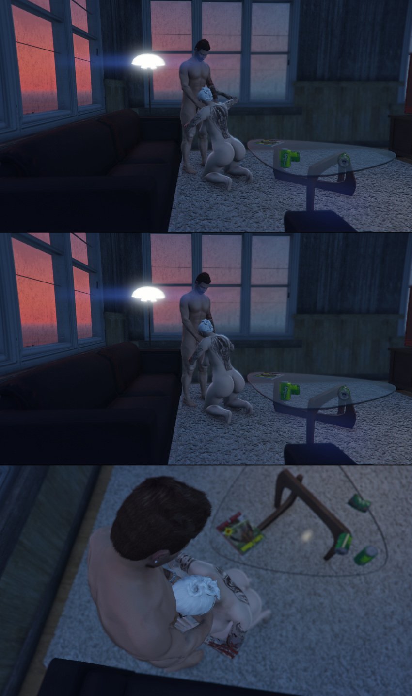 blowjob brittany_angel cowgirl_position doggy_style downward_dog facefuck handjob kyle_pred nopixel on_her_knees sex