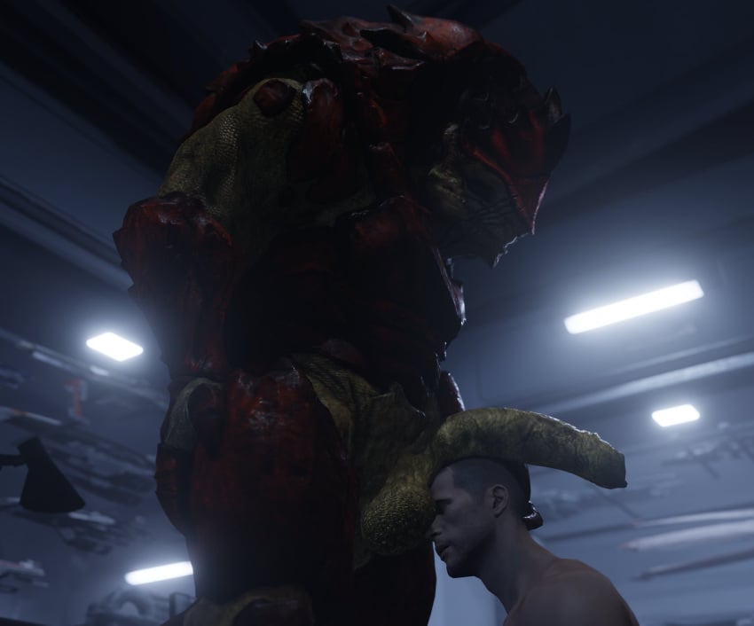 3d_(artwork) 4_balls alien balls bara big_balls big_penis cheap-wazoo commander_shepard digital_media_(artwork) duo erection foreskin gay genitals hi_res huge_cock human humanoid humanoid_genitalia humanoid_penis inside interspecies krogan lamp male male/male male_only maleshep mammal mass_effect model multi_balls multi_genitalia muscular muscular_male not_furry nude open_mouth penile penis penis_on_face penis_on_head sex thick_penis urdnot_wrex worship