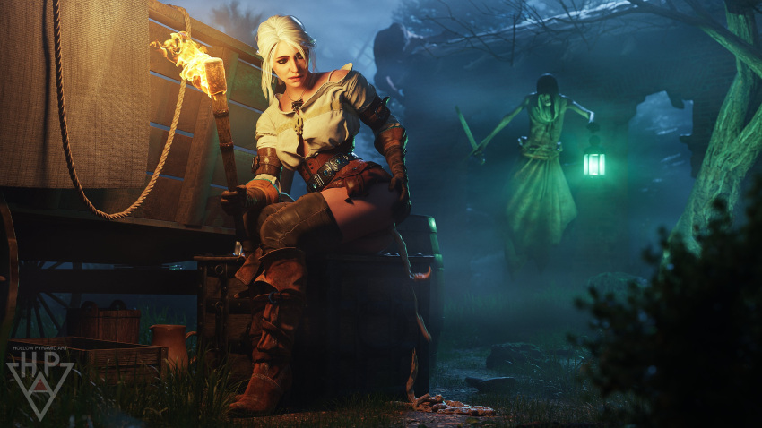 3d ass ciri clothing female hollow_pyramid human outdoors pale_skin scat shitting solo_focus the_witcher_(series) the_witcher_3:_wild_hunt white_hair