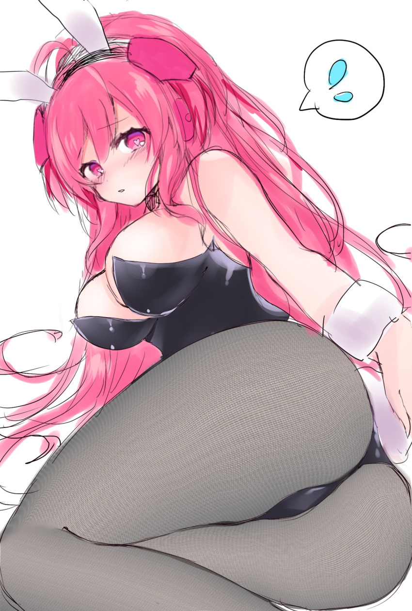 1girls artist_request bunny_ears bunny_girl bunnysuit heart-shaped_pupils huge_breasts large_ass large_breasts presenting_ass rasis sound_voltex spoken_sweatdrop thighs