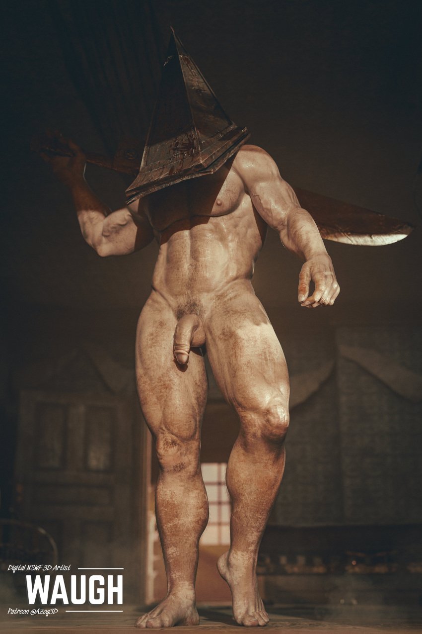 1boy 2023 3d abs azog3d balls bara barazoku biceps big_balls big_penis completely_nude flaccid flaccid_penis gay hi_res highres male male_focus male_nipples male_only male_pubic_hair manly mask muscles muscular muscular_arms muscular_legs muscular_male muscular_thighs nude penis pyramid_head silent_hill silent_hill_2 solo solo_male vein veiny_penis