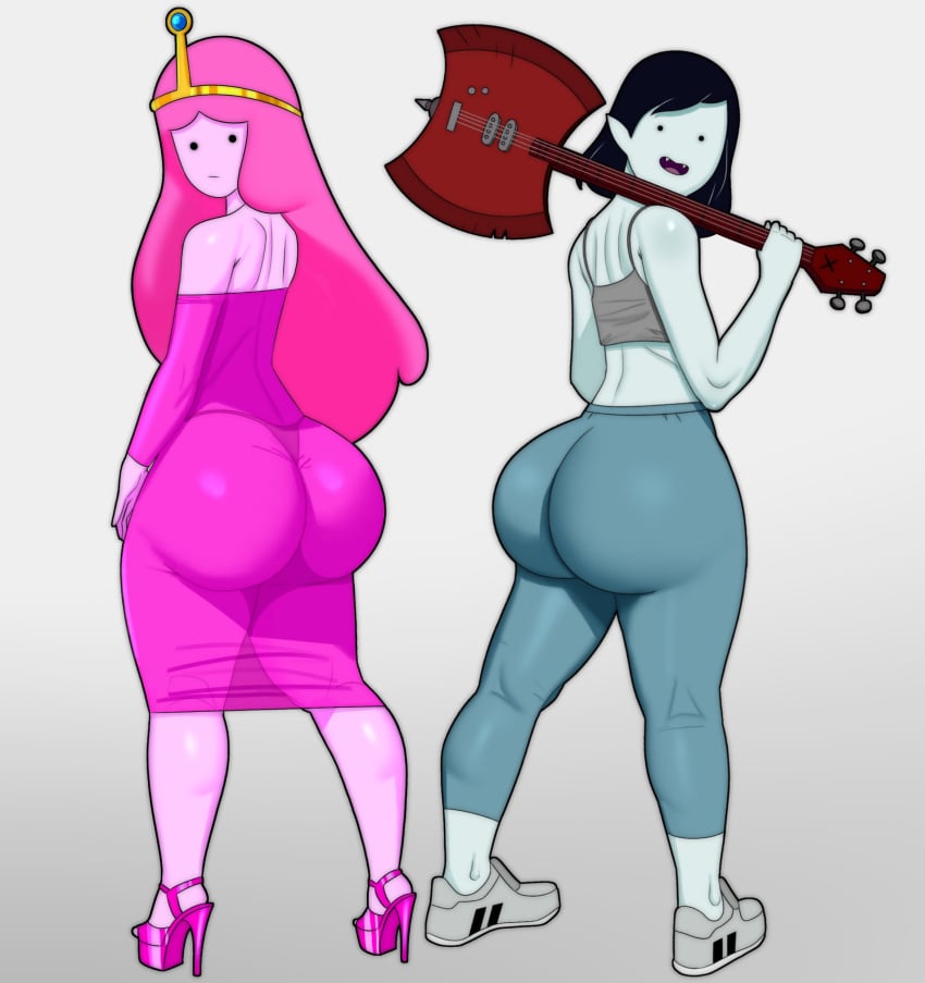 1girls adventure_time ass ass_in_dress axe bare_shoulders big_ass big_butt black_hair blank_expression bubble_ass bubble_butt cartoon_network clothed clothing coldarsenal edit edited expressionless fat_ass fat_ass_teen female female_only flat_chest flat_chested flat_n_thick grey_background guitar huge_ass large_ass looking_at_viewer looking_back marceline massive_ass mob_face open_mouth open_smile over_shoulder panties pants pink_body pink_eyes pink_hair pink_panties pink_skin princess_bubblegum see_through see_through_clothing shoes short_hair simple_background small_breasts smile solo solo_female teenage_girl teenager third-party_edit thong tight_clothing tight_dress voluptuous wide_hips young