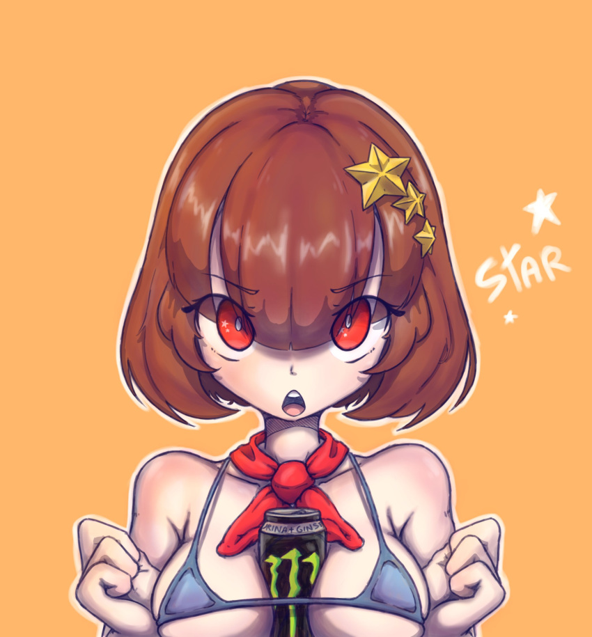 bikini brown_hair red_eyes starvtuber virtual_youtuber