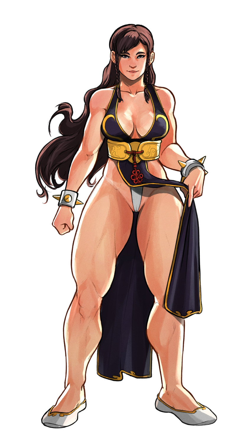 1girls abs absurd_res ass athletic athletic_female big_ass big_breasts breasts bubble_butt buns capcom chinese_clothes chinese_dress chun-li dress fit fit_female hair_bun hair_buns hi_res medium_breasts muscular muscular_female solo street_fighter street_fighter_v tan tan_body thick_thighs thighs tropero white_background