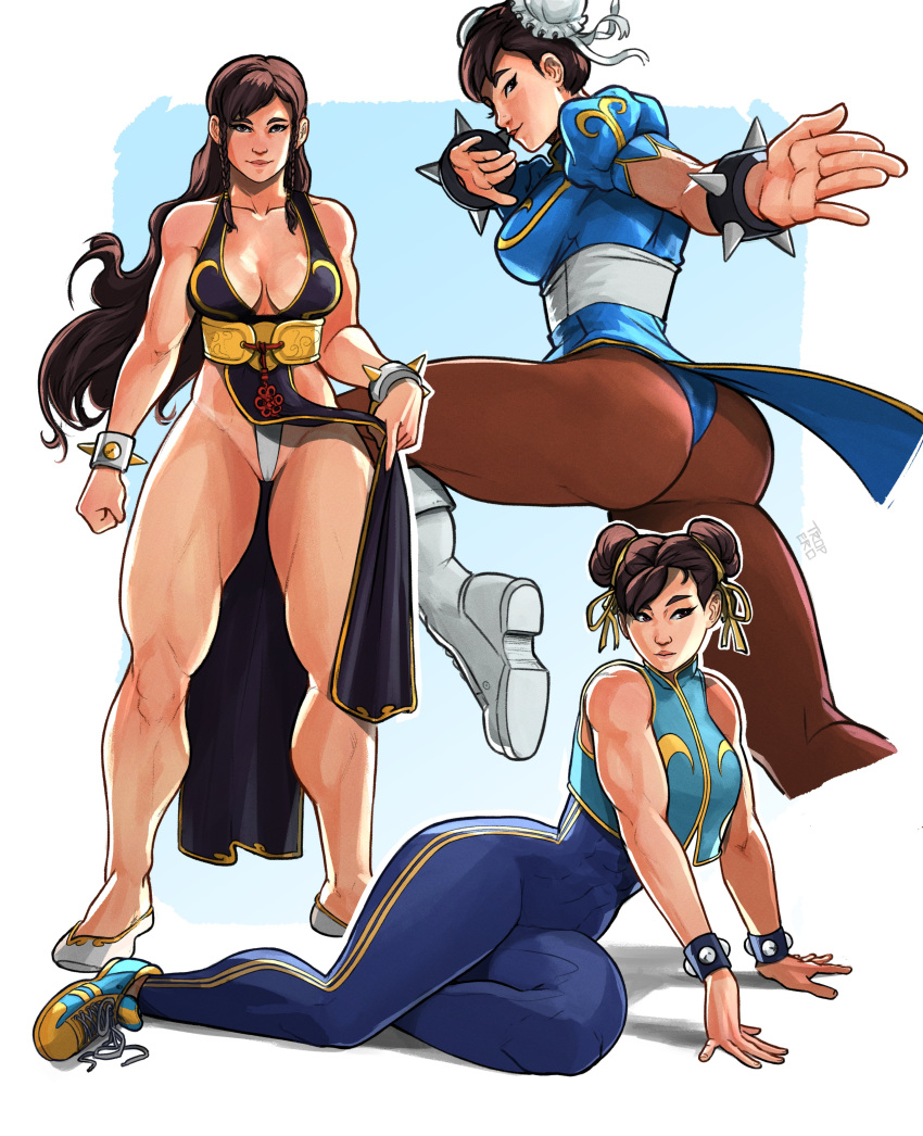 1girls abs absurd_res alternate_costume alternate_hairstyle asian asian_female ass athletic athletic_female big_ass big_breasts bodysuit breasts bubble_butt buns chinese_clothes chinese_dress chun-li dress female female_only fit fit_female fully_clothed hair_bun hair_buns hi_res medium_breasts muscular muscular_female pantyhose solo street_fighter street_fighter_v tan tan_body thick_thighs thighs tropero white_background