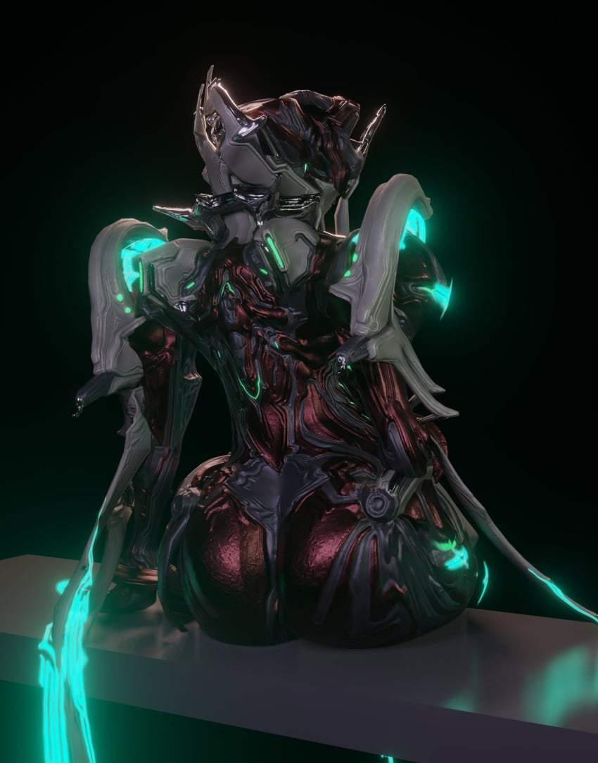 1girls 3d 3d_(artwork) alien alien_girl ass big_ass genderswap_(mtf) hips large_ass limbo_(warframe) ozcg888 rear_view rule_63 simple_background sitting solo solo_female thighs warframe wide_hips