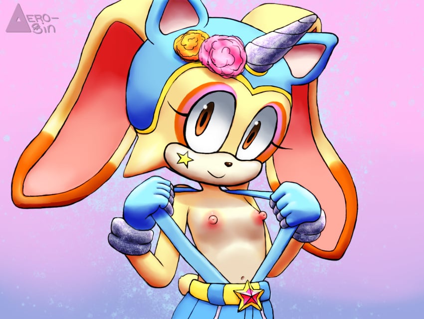 aerosin breasts brown_eyes bunny cream_the_rabbit cub furry looking_at_viewer navel sega small_breasts smile sonic_(series) sonic_the_hedgehog_(series)