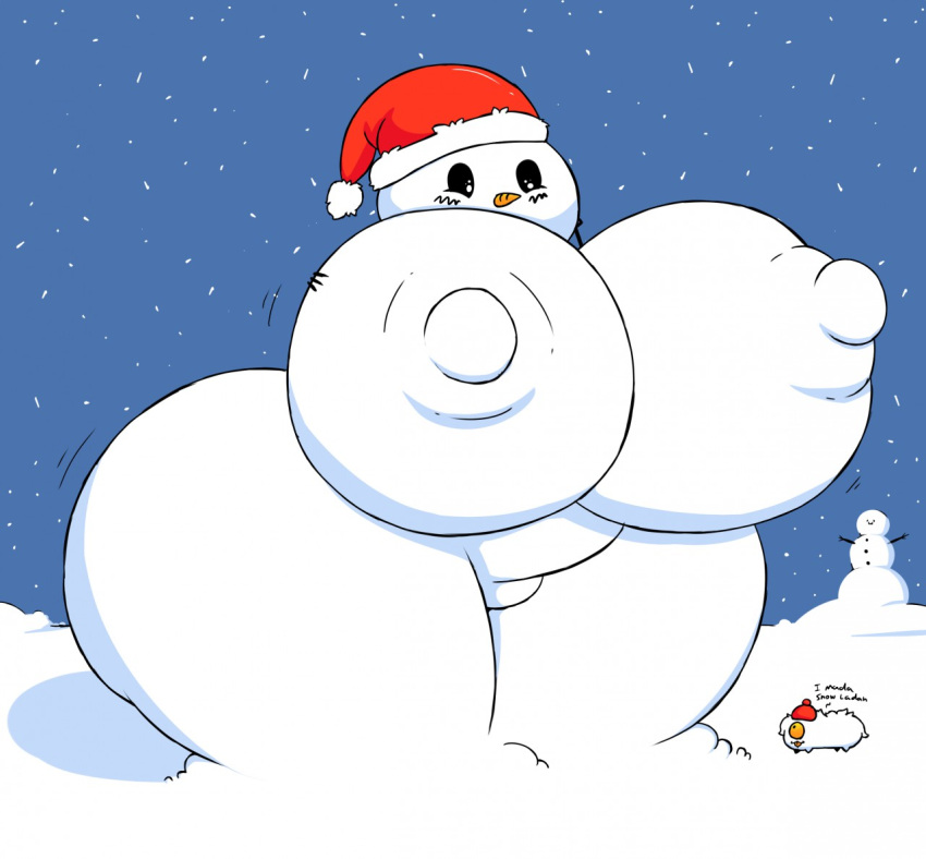 anthro big_ass big_breasts big_nipples breasts_bigger_than_head christmas huge_ass huztar hyper_breasts naked nude snowman snowwoman winter