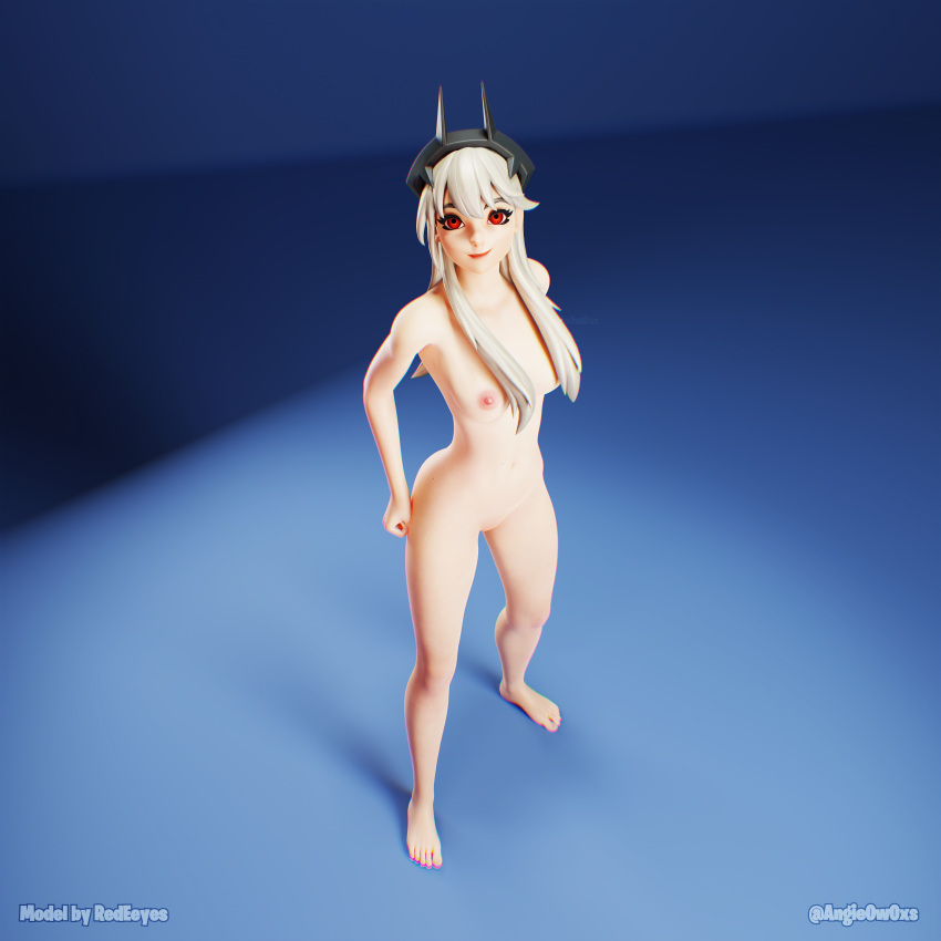 1girls 3d 3d_(artwork) angieowoxs areolae arms artist_name bare_shoulders barefoot belly belly_button boobs bottomless breasts chromatic_aberration closed_mouth digital_media_(artwork) exposed_breasts exposed_nipples facing_viewer feet female female_focus female_only fingernails fingers fortnite front_view full_body fully_nude game_cg hair hands hands_on_hips headband hips image legs legs_apart lexa_(fortnite) light_skin long_hair looking_at_viewer naked naked_female navel nipples no_bra no_panties nude nude_female open_eyes pink_nipples princess_lexa_(fortnite) pussy red_eyes shaved_pussy shoulders skin smile sole_female standing stomach thighs tits toes topless vagina waist white_hair