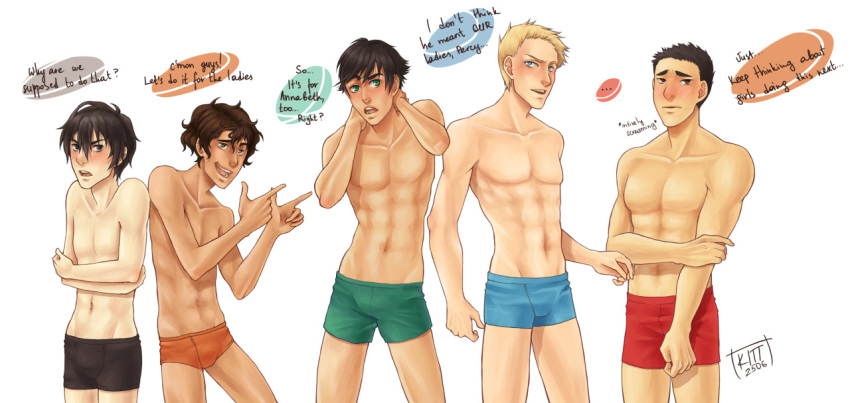 5boys frank_zhang gay heroes_of_olympus jason_grace kitt2506 leo_valdez male_only nearly_nude nico_di_angelo percy_jackson percy_jackson_and_the_olympians tagme underwear_only