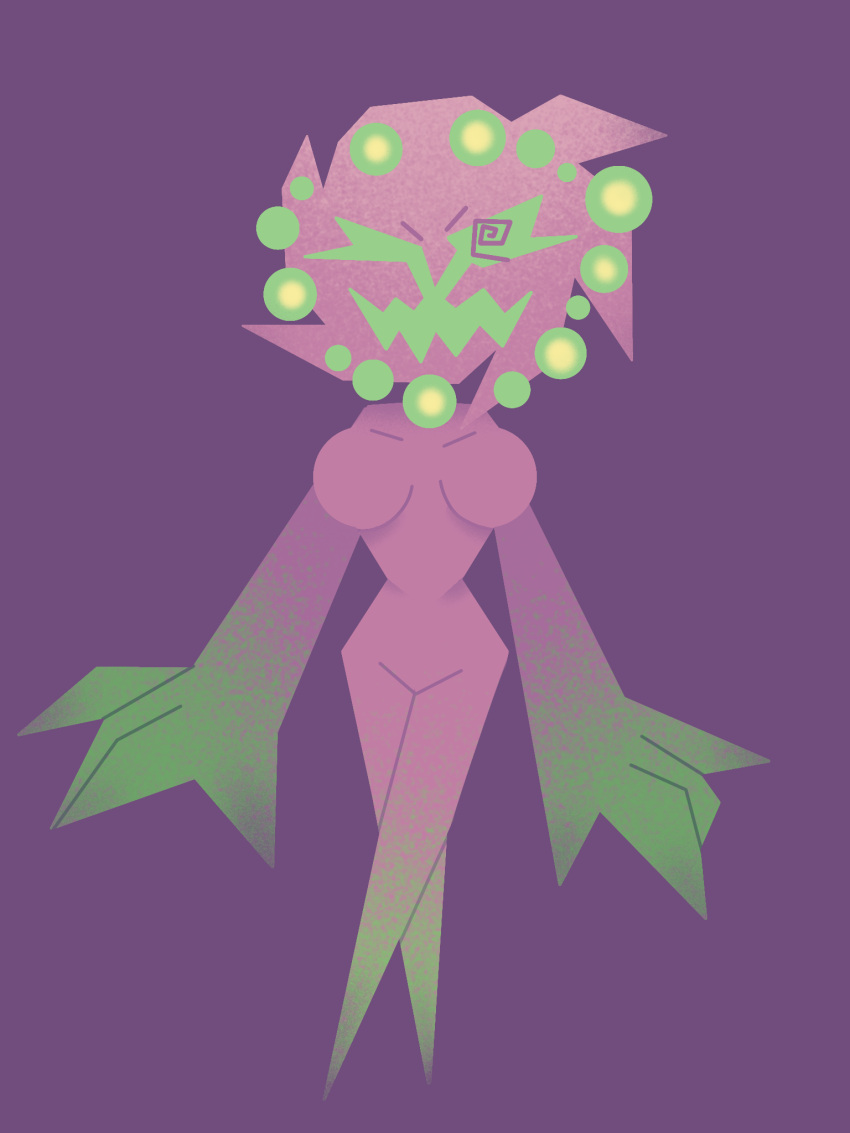 anthro breasts ghost ghost_girl gijinka humanized lineless pokémon_(species) pokemon pokemon_dppt purple_body simple_background slim_waist spirit spiritomb