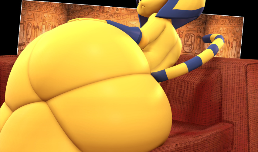 1girls 2023 3d 3d_(artwork) 3d_model animal_crossing ankha ankha_(animal_crossing) ankha_(hazeker) anthro ass back_view blue_hair cindablimp couch doubutsu_no_mori feline feline_humanoid female female_focus female_only furry hand_on_hip hazeker hips large_ass laying_on_couch nairu_(doubutsu_no_mori) nintendo nude nude_female source_filmmaker thick_thighs thighs wide_hips yellow_fur